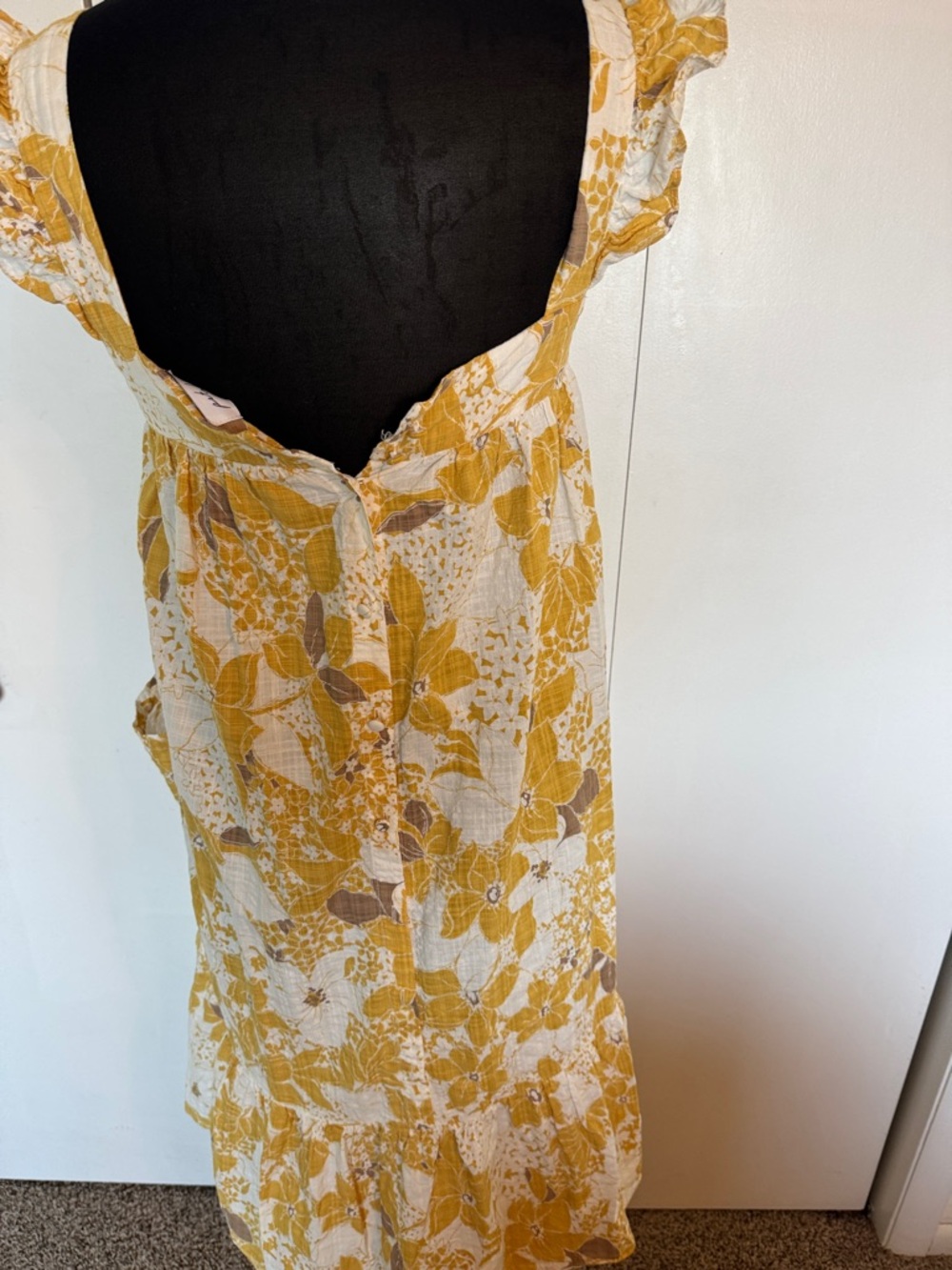 Petal & Pup 100%Cotton Boho Midi Ruffle Shoulder Romantic Floral Pocket Dress - Picture 7 of 12